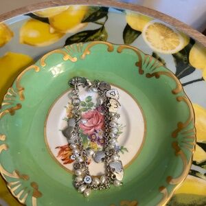 Brighton Silvertone Pearls with Charms & Black Wallet